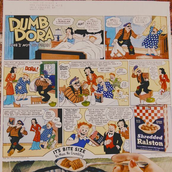 1940 Vintage Dumb Dora Comic Print Ad Shredded Wheat Ralston Cereal Advertising - Picture 5 of 14
